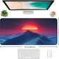 Mountain Peak Beautiful Scenery Game XXL Mouse Pad, Sunset Hill Extended Computer Decorative Table Pad with Stitched Edge Anti Slip Base Mouse Pad 35.4 x 15.7 x 0.12 Inches