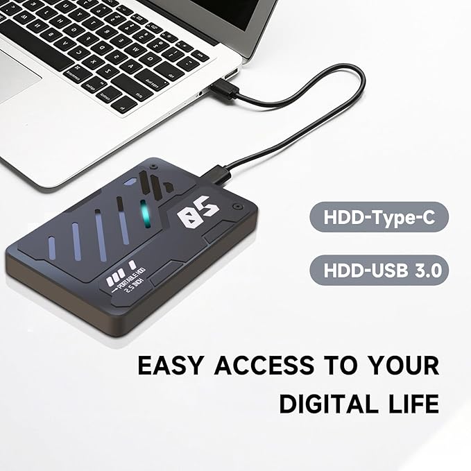 Ultra Slim Portable External Hard Drive USB 3.0 HDD Storage for PC, Laptop, Mac, Xbox one, PS4, PS5 (1TB)