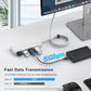 USB Hub, Multiport USB Splitter Adapter, 2 ft Long Cable USB 3.0 Hub, USB Extender for Laptop, PC, iMac, Surface Pro, MacBook, Mac Pro, Flash Drive, XPS, Mouse, HDD【White】