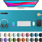 Aothia Leather Desk Pad Protector, Mouse Pad, Office Desk Mat, Non-Slip PU Leather Desk Blotter, Laptop Desk Pad, Waterproof Desk Writing Pad for Office and Home (Turquoise,36" x 17")