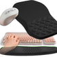 2-in-1 Ergonomic Set, Wave Keyboard Wrist Rest and Massage Slope Mouse Pad Wrist Support, Rebound Memory Foam for Relieve Carpal Tunnel Syndrome and Wrist Pain (Black)