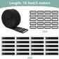1.5In x 16Ft Cinch Straps Heavy Duty With 20 Buckles, Black Nylon Hook and Loop Straps, Reusable Long Cable Ties for Organizer or Storage