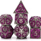 PJOY Metal DND Dice Set with Dice Case Antique Silver Purple Dragon D&D Polyhedral Dice for RPG Role Playing Games Compatible with Dungeons and Dragons TTRPG Gifts