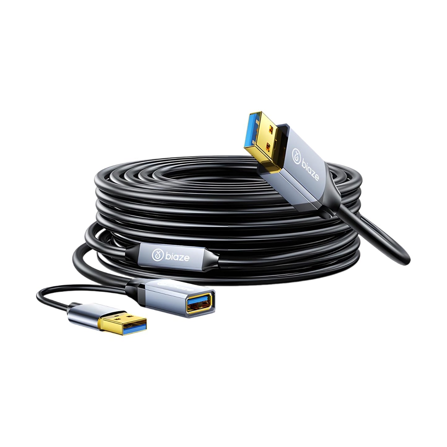 USB Extension Cable USB 3.0 Extension Cord Type A Male to Female Cord Nylon Braided High Data Transfer Compatible with USB Keyboard, Mouse, Flash Drive(65ft)