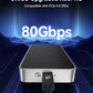 ORICO 80Gbps M.2 NVMe SSD Enclosure Silent Fanless Compatible with Thunderbolt 5/4/3/USB4 X50 Dual-chip USB3.2/3.1/3.0 M-Key/(M&B) Key NVMe SSDs up to 8TB Fanless Silent Cooling- X50PRO
