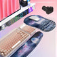 Hokafenle 2in1 Combination, Wave Keyboard Wrist Rest and Ergonomic Curvature Mouse Pad Wrist Support for Relieve Wrist Pain, Filled with Soft Cushion Memory Foam, Moonlit Starry Sea