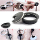 HJ Garden 1pc 2 inch (50mm) Metal Desk Grommets for Managing and Hiding Wire Cord Cable Hole Cover Office PC Desk Cable Cord Organizer Zinc Alloy Cover Black