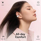 Kinglucky Jewelry-Inspired Clip-On Earbuds with Diamond Earrings, Comfortable Fit & 40H Playtime Open Ear Bluetooth 5.4 Wireless Headphones for Women, Small Ears, Sports & Glasses Rose Gold