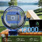 8-inch Clip-on Fan - 12000mAh Portable Rechargeable Battery, 3 Speeds, Strong Airflow, USB, Small Desk, Personal Quiet for Office, Stroller, Bedroom and Camping