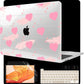 MEEgoodo Case for MacBook Pro 13 inch Case 2022 2021 2020 New A2338 M2/M1 A2251 A2289, Hard Shell with Keyboard & Camera Cover Compatible with 13 inch MacBook Pro, Watercolor Hearts & Grunge Elements