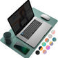 YSAGi Desk Mat, Mouse Pad,Waterproof Desk Pad,Large Mouse pad for Desk, Leather Desk Pad Large for Keyboard and Mouse,Dual-Sided Mouse Mat for Office (23.6" x 13.7", Pistachio Green + Green Blue)