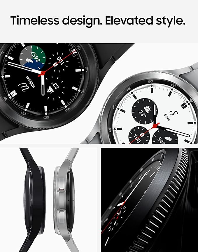 SAMSUNG Galaxy Watch 4 Classic 42mm Smartwatch with ECG Monitor Tracker for Health, Fitness, Running, Sleep Cycles, GPS Fall Detection, Bluetooth, US Version, Black