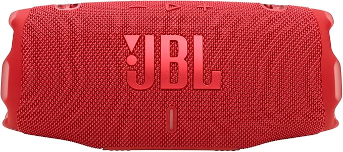 JBL Charge 6 - Portable Waterproof & Drop-Proof Bluetooth Speaker, Bold JBL Pro Sound with AI Boost, 28Hrs of Playtime, Built-in powerbank & Comes with a Sturdy/Removable Carrying Strap (Red)
