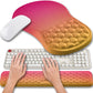 Hokafenle 2 in 1 Ergonomic Mouse Pad Wrist Support & Wrist Rest for Computer Keyboard Set, with Relieve Carpal Tunnel Pain Massage Bulge and Full Memory Gel Design (2In1 Set, Sunset Glow)