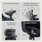 LiberNovo Dynamic Ergonomic Desk Chair + StepSync Footrest + Extra Battery Bundle - Comfy Home Office Chair with Adaptive Lumbar Support, 160° Recline & Built-in Spine Stretch, Black+48cm
