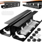 Under Desk Cable Management Tray, No Drill 2 x 15.7 in Steel Tray With Wire and Cord Organizer, 2Pack Black Cable Raceway for Cords