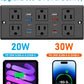 Recessed Power Strip, 30W PD USB-C & USB-A Fast Charging, Drawer Outlet Plug in 6 Outlets & 8 USB Ports, Furniture Flush Mount Desk Outlets for Conference Table, 10FT Cord Black