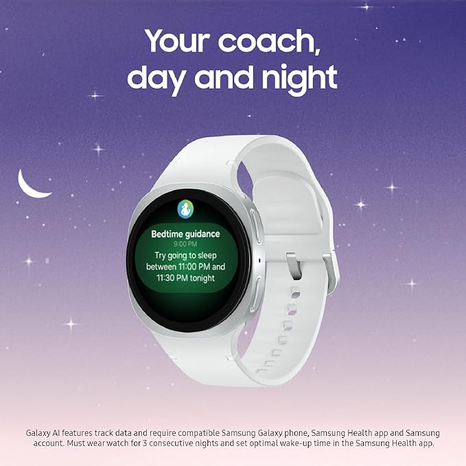 Samsung Galaxy Watch 8 (2025) 40mm LTE Smartwatch, Cushion Design, Fitness Tracker, Sleep Coaching, Running Coach, Energy Score, Heart Rate Tracking, Graphite (Renewed)