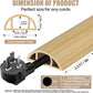 Floor Cord Cover Self Adhesive Cord Hider,3.3FT Cable Management, Extension Strip Protector for Wires, Prevent Cable Trips for Offices, Gyms, Exhibitions Cavity:0.39"(W) x0.27(H) WoodLightyellow