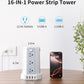 Power Strip Surge Protector, 10 Ft Extension Cord with 12 AC Multiple Outlets 4 USB (1 USB C), SMALLRT Power Tower Desktop Charging Station (White, 6.5 FT)