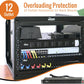 Tecmojo 1U Rackmount Network-Grade PDU Power Strip, 12 Wide-Spaced Right Angle Outlets, Circuit Breaker 12A (UL Certified 12A) 6ft Cord w/ 5-15P Plug, Black
