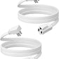 DEWENWILS Heavy Duty 6FT Extension Cord with 3-Prong Flat Plug, 15A/1875W 14/3 SPT-3 Flat Wire, Space Saving for Home Office Appliances & Electronics, ETL Listed, 2 Pack, White