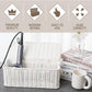 Cable Management Box, Handmade Rattan Cable Organizer, 2 Open Slots Cords Hider Box, Under Desk Cord Organizer for Computer Router USB Hub & Power Strip, Patent Pending, 13" x 5.1" x 5.1", White