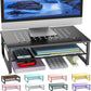 gianotter Desk Organizers and Accessories, 2-Tier Metal Monitor Stand Riser, Desk Organizer for Monitor, Office Desk Storage Organizer for Office Supplies (Black)