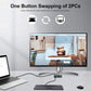 SGEYR USB 3.0 Switch USB Switcher 2 Computers Sharing 4 USB Devices USB Metal KVM Switch for Printer, Keyboard switches, Scanner PCs with One-Button Swapping and 2 Pack USB Cables