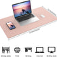 AFIING Dual-Sided Desk Pad, Natural Cork & PU Leather Large Mouse mats for Office and Home Work, Desk Protector Non-Slip, Waterproof, Easy Clean (Pink, 23.6" x 13.7")