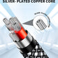 3.5mm Nylon Braided Aux Cable, Silver-Plated Wire Core Male to Male Cord for Headphones Car Home Stereos Speaker Compatible with iPhone iPad iPod Echo More-10FT
