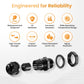 QILIPSU 50pcs 1/4" NPT Cable Gland Waterproof IP68 Nylon Cable Pass Through Cord Grip Connector Strain Relief Wire Grommet
