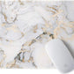 ITNRSIIET Mouse Pad with Stitched Edge Premium Textured Smooth Precise Operation Waterproof Washable Non-Slip Rubber Base Desktop Protection Mat, 10.2×8.3×0.12 inches, Gray Marbling Gold