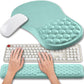 Hokafenle 2 in 1 Ergonomic Mouse Pad Wrist Support & Wrist Rest for Computer Keyboard Set, with Relieve Carpal Tunnel Pain Massage Bulge and Full Memory Gel Design (2In1 Set, Light Blue)