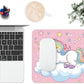 Mouse Pad, Pink Cute Unicorn Mouse Pads for Desk, 9.5" x 7.9" Non-Slip Rubber Base Computer Mousepad with Women, Portable Square Design for Wireless Mouse and Pad Laptop Office & Travel