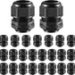 25 PCS 1"(17-25mm) NPT Nylon Cable Gland Joints with Gaskets, IP68 Adjustable Lock Nut Strain Relief Cord Grip Waterproof Cable Glands - UL Listed and RoHS Compliant