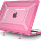 Batianda Case for New MacBook Air 13 inch 2025 M4 Chip 2024 2022 Release A3240 A3113 A2681 Model,Honeycomb Heavy Duty Protective Hard Shell with TPU Bumper Fold Kickstand & Keyboard Cover, Rose