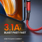 AINOPE USB C Fast Charging Cable 3.1A Right Angle 10ft/3m USB to USB C Cable, Durable Nylon Braided Type C Cord Compatible with Galaxy S10 S9 S8 Plus, A51 A11 A10 A20, V50 V40 G8 G7