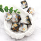 Haxtec Sharp Edge Dice Set DND Dice Black and White Resin Dice Iridecent Mylar Galaxy D&D Dice for RPG Role Playing Compatible with Dungeons and Dragons Gift