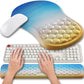 Hokafenle 2 in 1 Ergonomic Mouse Pad Wrist Support & Wrist Rest for Computer Keyboard Set, with Relieve Carpal Tunnel Pain Massage Bulge and Full Memory Gel Design (2In1 Set, Morning Sky)
