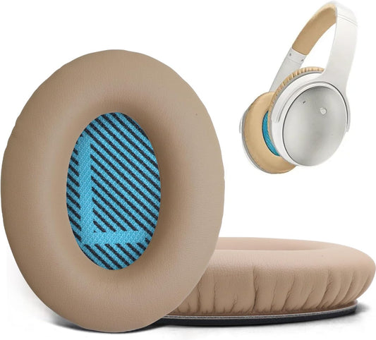Replacement Ear Pads for Bose QuietComfort 35 35 II 15 25(qc 35 25 15/QC35 ii), Headphone Ear Covers, High Density Memory Cotton, Soft Leather, Adaptive Noise Isolation Headphones Pads Cushions