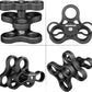 MINIFOCUS 2PCS 1'' Aluminum Triple Holes Ball Clamp Mount for Underwater Diving Light Arms Tray System, Photography Diving Camera, 360° Clip for GoPro Action Camera Flashlight Arms System