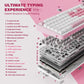 YUNZII B75 PRO Wireless Mechanical Keyboard,75% Layout with Knob,Hot Swap Gasket Structure,Creamy Pre-lubed Switches,RGB Backlit,Bluetooth/Type-C/2.4G for Win/Mac (White, Milk Switch)
