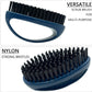 Small Scrub Brush with Nylon Bristles - Heavy Duty Cleaning Brush for Bathroom, Kitchen, Grout, Tiles - Non-Slip Teardrop Handle & Hangable Design - Deep Blue