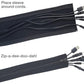 Zipper Cable Sleeve by Wrap-It Storage - 36" x 4" (2-Pack) Black - Cord Organizer and Cable Protector for Desk, Computer, TV Cord Management to Hide and Cover Wire and Extension Cables