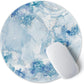 ITNRSIIET Round Mouse Pad with Stitched Edge Premium-Textured Waterproof Non-Slip Rubber Base Desktop Protection Mat Diameter 8.7 inches, Blue Abstract Marble