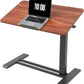FLEXISPOT H7 PRO Mobile Standing Desk Adjustable Overbed Table Pneumatic with Wheels 90°Tiltable Portable Laptop Desk Rolling Computer Cart Foldable Bedside Table(31.5" W x 17.7" D, Mahogany)
