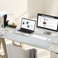 YSAGi Non-Slip Leather Desk Pad L Size, Waterproof Laptop Computer Desk Keyboard Mat, Table Protector Blotter Mat, Large Mouse Pad for Office/Work/Home/Decor(Silver-Grey, 35.4" x 17")