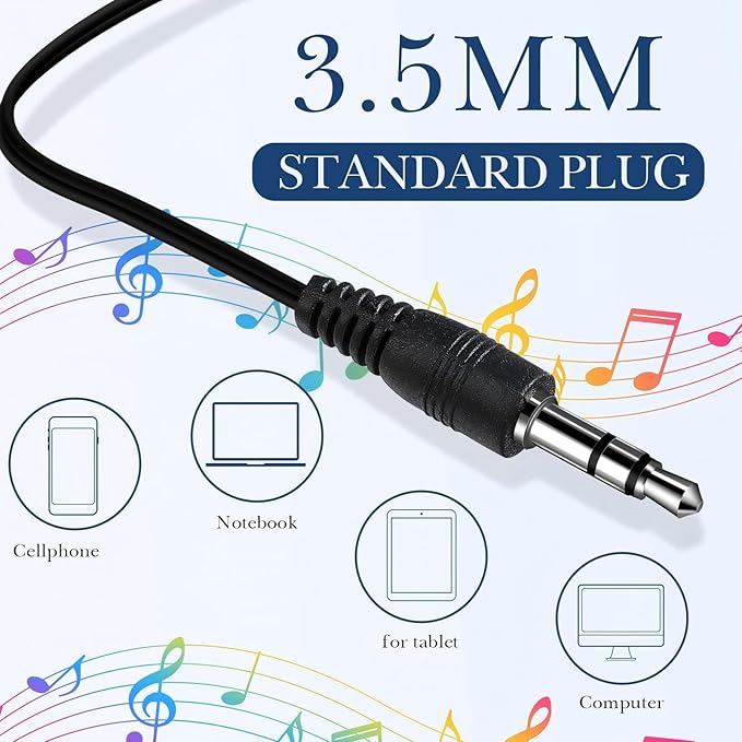 Kanayu 50 Pack Wired Earbuds Bulk for Classroom Ear Headphones Wired Basic Student Earbuds No Microphone with 3.5MM Jack for Class Laptop School Library, Individually Bagged (Black)