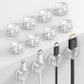 12Pack Cord Organizer [1s Lock] Spring Cable Holder Clips - Lamicall Desk Cord Management Clips, [Smooth Adjustable] Phone Charger Cable, Adhesive Wire Keeper for Nightstand Wall Car Office